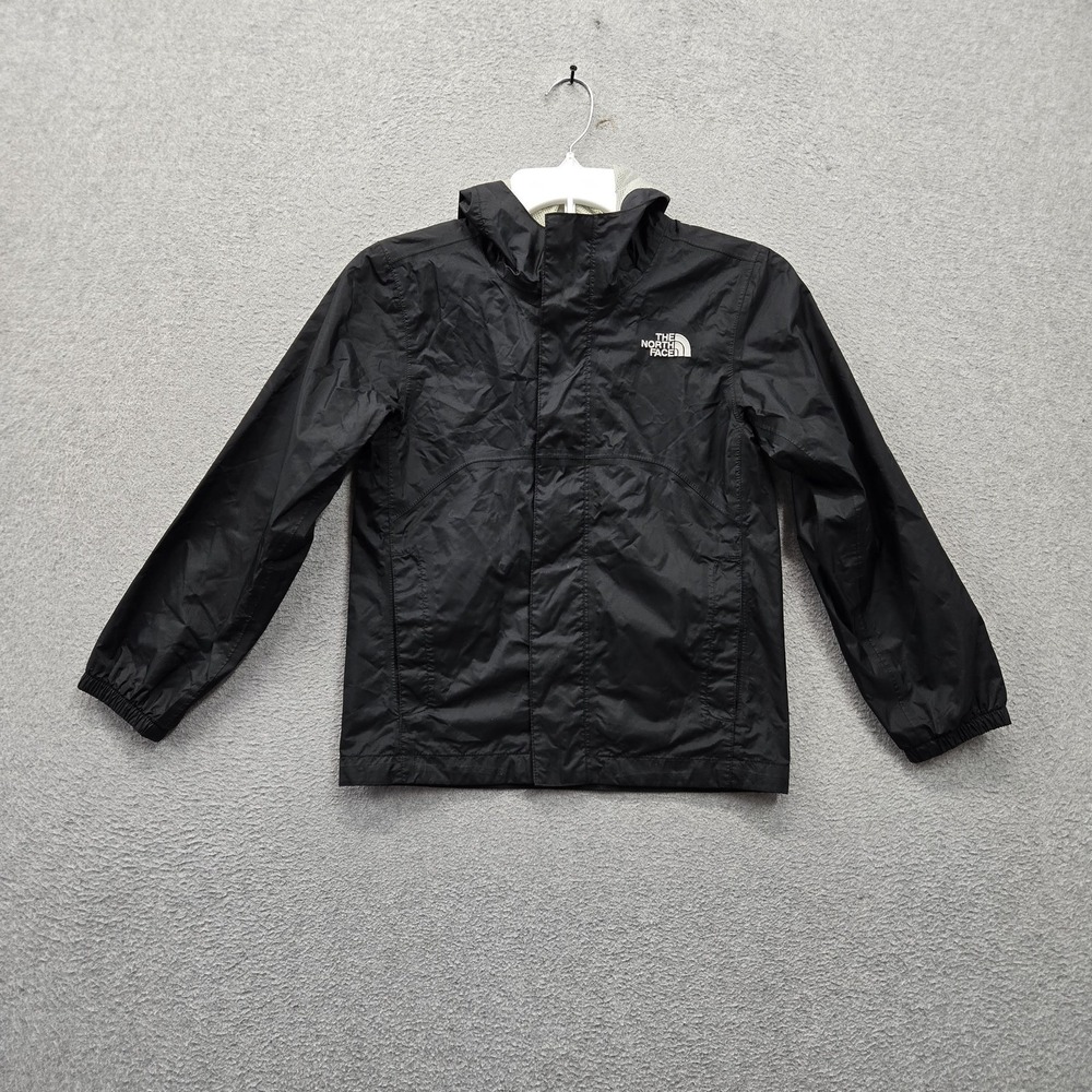 The North Face Boys Jacket S (7/8) Black Embroidered Activewear Zipper Logo